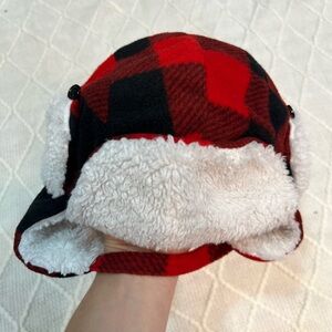 & Other Stories Red and Black Plaid Kids Hat